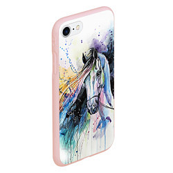 Чехол iPhone 7/8 матовый Акварельная лошадь, цвет: 3D-светло-розовый — фото 2
