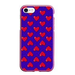 Чехол iPhone 7/8 матовый Hearts Pattern