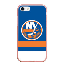 Чехол iPhone 7/8 матовый New York Islanders, цвет: 3D-светло-розовый