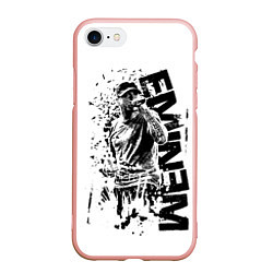 Чехол iPhone 7/8 матовый Eminem Rap, цвет: 3D-светло-розовый