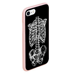 Чехол iPhone 7/8 матовый Скелет, цвет: 3D-светло-розовый — фото 2
