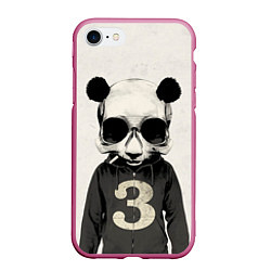Чехол iPhone 7/8 матовый Скелет панды, цвет: 3D-малиновый