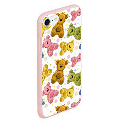 Чехол iPhone 7/8 матовый Любимые медвежата, цвет: 3D-светло-розовый — фото 2