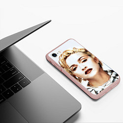 Чехол iPhone 7/8 матовый Мадонна, цвет: 3D-светло-розовый — фото 2