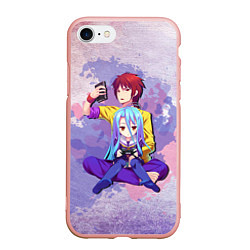 Чехол iPhone 7/8 матовый No Game No Life, цвет: 3D-светло-розовый