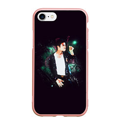 Чехол iPhone 7/8 матовый Michael Jackson, цвет: 3D-светло-розовый