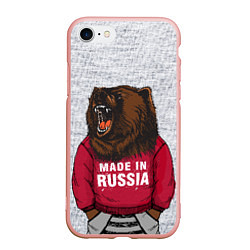 Чехол iPhone 7/8 матовый Made in Russia, цвет: 3D-светло-розовый