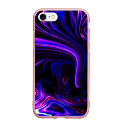 Чехол iPhone 7/8 матовый Цветные разводы, цвет: 3D-светло-розовый