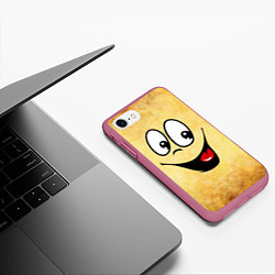 Чехол iPhone 7/8 матовый Заразительная улыбка, цвет: 3D-малиновый — фото 2