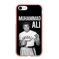 Чехол iPhone 7/8 матовый Muhammad Ali, цвет: 3D-светло-розовый