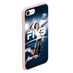 Чехол iPhone 7/8 матовый Волейбол 4, цвет: 3D-светло-розовый — фото 2