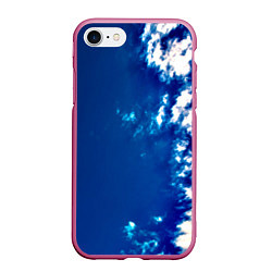 Чехол iPhone 7/8 матовый Облака, цвет: 3D-малиновый