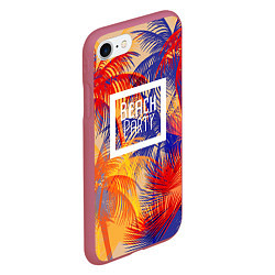 Чехол iPhone 7/8 матовый Beach Party, цвет: 3D-малиновый — фото 2