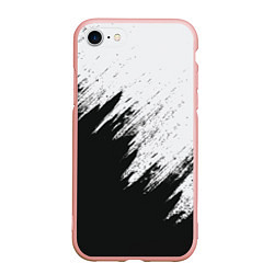 Чехол iPhone 7/8 матовый Черно-белый разрыв, цвет: 3D-светло-розовый