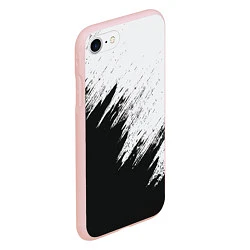 Чехол iPhone 7/8 матовый Черно-белый разрыв, цвет: 3D-светло-розовый — фото 2