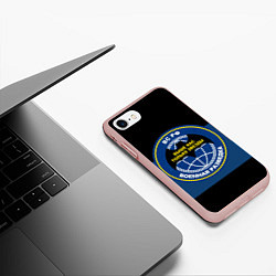 Чехол iPhone 7/8 матовый ВС РФ: Военная разведка, цвет: 3D-светло-розовый — фото 2