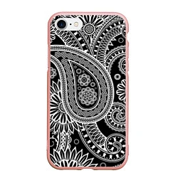 Чехол iPhone 7/8 матовый Paisley, цвет: 3D-светло-розовый