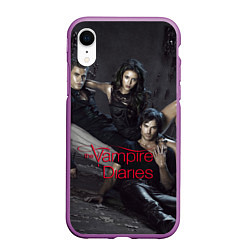 Чехол iPhone XR матовый Дневники вампира, цвет: 3D-фиолетовый