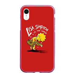 Чехол iPhone XR матовый Lisa Simpson, цвет: 3D-малиновый