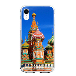 Чехол iPhone XR матовый Храм Василия Блаженного цвета 3D-белый — фото 1