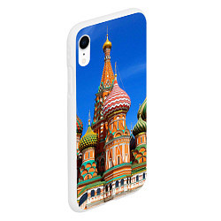 Чехол iPhone XR матовый Храм Василия Блаженного цвета 3D-белый — фото 2