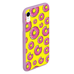 Чехол iPhone XR матовый Пончики Гомера, цвет: 3D-сиреневый — фото 2