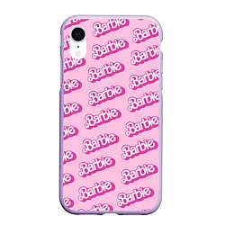 Чехол iPhone XR матовый Barbie Pattern, цвет: 3D-светло-сиреневый