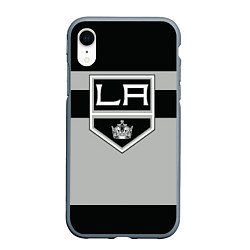 Чехол iPhone XR матовый Los Angeles Kings цвета 3D-серый — фото 1