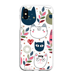 Чехол iPhone XS Max матовый Funny cats