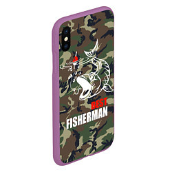 Чехол iPhone XS Max матовый Best fisherman, цвет: 3D-фиолетовый — фото 2