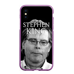 Чехол iPhone XS Max матовый Стивен Кинг - Король ужасов, цвет: 3D-фиолетовый