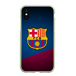 Чехол iPhone XS Max матовый FCB Barcelona, цвет: 3D-салатовый