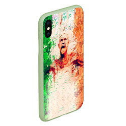 Чехол iPhone XS Max матовый Conor McGregor: Ireland, цвет: 3D-салатовый — фото 2