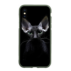 Чехол iPhone XS Max матовый Сфинкс 2, цвет: 3D-темно-зеленый