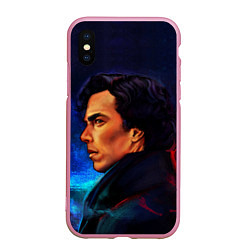 Чехол iPhone XS Max матовый Шерлок, цвет: 3D-розовый