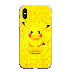 Чехол iPhone XS Max матовый Pikachu, цвет: 3D-сиреневый
