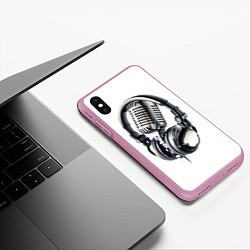 Чехол iPhone XS Max матовый Диджей, цвет: 3D-розовый — фото 2