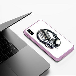 Чехол iPhone XS Max матовый Диджей, цвет: 3D-сиреневый — фото 2