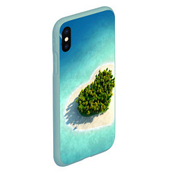 Чехол iPhone XS Max матовый Остров, цвет: 3D-мятный — фото 2