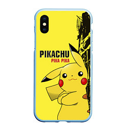 Чехол iPhone XS Max матовый Pikachu Pika Pika, цвет: 3D-голубой