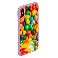 Чехол iPhone XS Max матовый Сладкие конфетки, цвет: 3D-сиреневый — фото 2