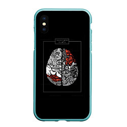 Чехол iPhone XS Max матовый Twenty one pilots: brain, цвет: 3D-мятный
