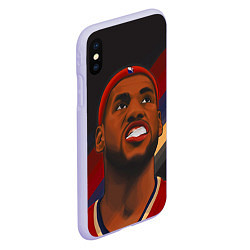 Чехол iPhone XS Max матовый LeBron Smile, цвет: 3D-светло-сиреневый — фото 2