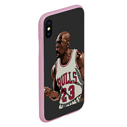 Чехол iPhone XS Max матовый Bulls 23: Jordan, цвет: 3D-розовый — фото 2