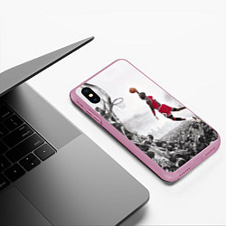 Чехол iPhone XS Max матовый Michael Jordan NBA, цвет: 3D-розовый — фото 2