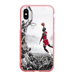 Чехол iPhone XS Max матовый Michael Jordan NBA, цвет: 3D-баблгам