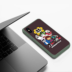 Чехол iPhone XS Max матовый Undertale 3, цвет: 3D-темно-зеленый — фото 2