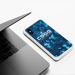 Чехол iPhone XS Max матовый Cs:go - Cobalt Disruption Ржавый кобальт, цвет: 3D-белый — фото 2