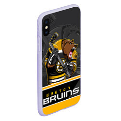 Чехол iPhone XS Max матовый Boston Bruins, цвет: 3D-светло-сиреневый — фото 2