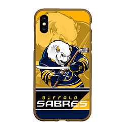 Чехол iPhone XS Max матовый Buffalo Sabres, цвет: 3D-коричневый